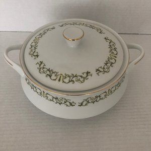 Vintage Bell Flower Covered Serving Bowl Fine China